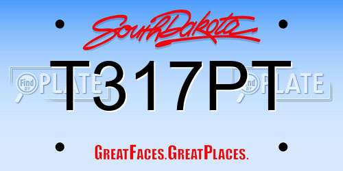 T317PT South Dakota License Plate