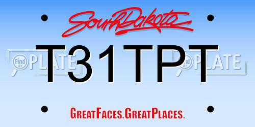 T31TPT South Dakota License Plate