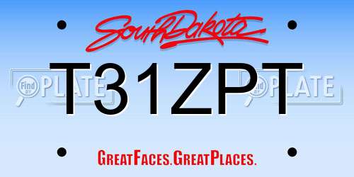 T31ZPT South Dakota License Plate