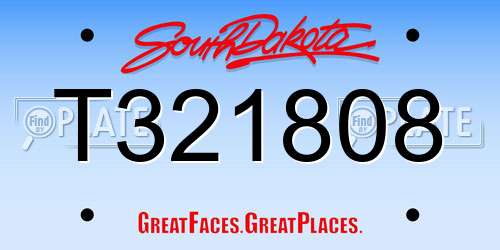 T321808 South Dakota License Plate