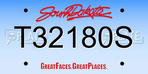 T32180S South Dakota License Plate