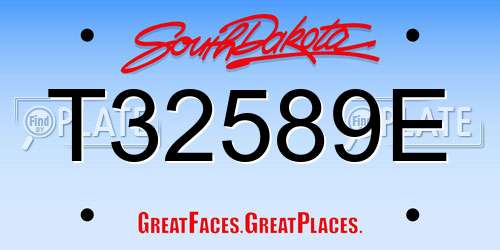 T32589E South Dakota License Plate