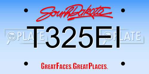 T325EI South Dakota License Plate