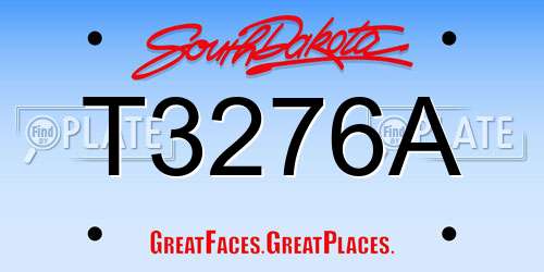 T3276A South Dakota License Plate