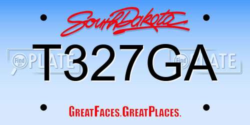 T327GA South Dakota License Plate