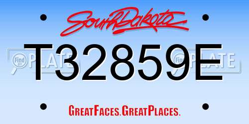T32859E South Dakota License Plate