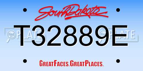 T32889E South Dakota License Plate