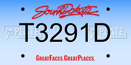 T3291D South Dakota License Plate