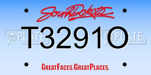 T3291O South Dakota License Plate