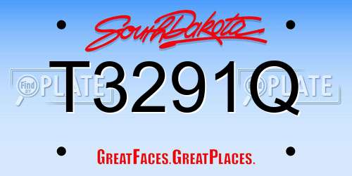 T3291Q South Dakota License Plate