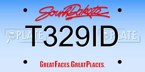 T329ID South Dakota License Plate