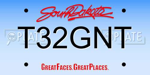 T32GNT South Dakota License Plate