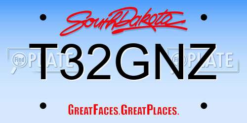 T32GNZ South Dakota License Plate