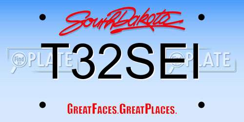 T32SEI South Dakota License Plate