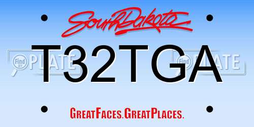 T32TGA South Dakota License Plate