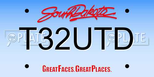 T32UTD South Dakota License Plate