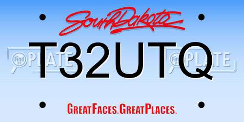 T32UTQ South Dakota License Plate