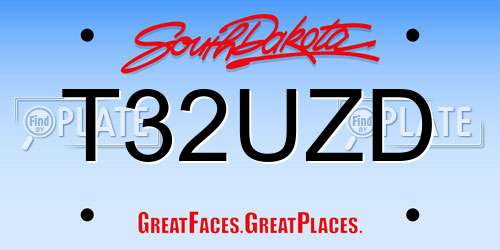 T32UZD South Dakota License Plate