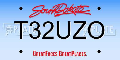 T32UZO South Dakota License Plate