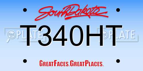 T340HT South Dakota License Plate