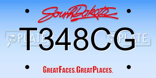T348CG South Dakota License Plate
