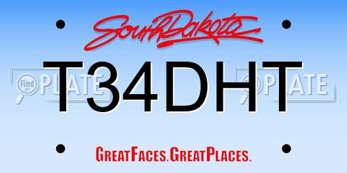 T34DHT South Dakota License Plate