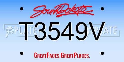 T3549V South Dakota License Plate