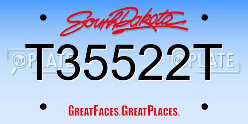 T35522T South Dakota License Plate