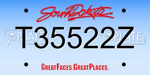 T35522Z South Dakota License Plate
