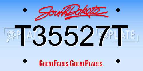 T35527T South Dakota License Plate