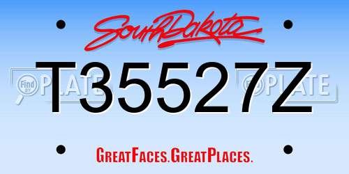 T35527Z South Dakota License Plate