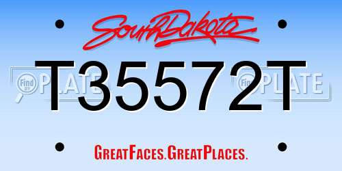 T35572T South Dakota License Plate