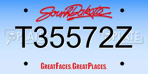 T35572Z South Dakota License Plate