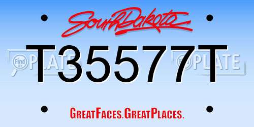 T35577T South Dakota License Plate
