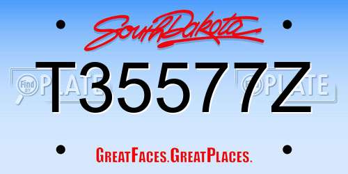 T35577Z South Dakota License Plate