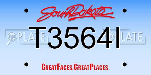 T3564I South Dakota License Plate