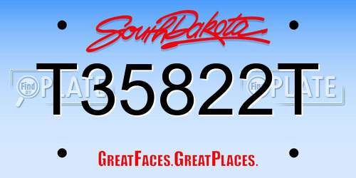 T35822T South Dakota License Plate