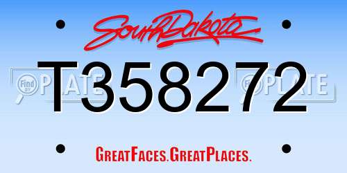 T358272 South Dakota License Plate