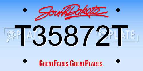 T35872T South Dakota License Plate