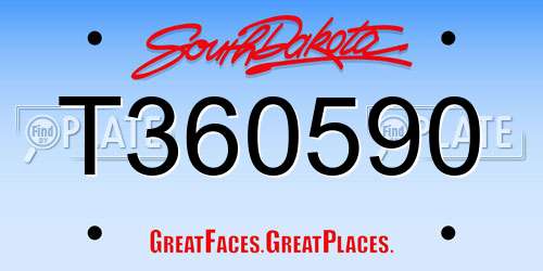 T360590 South Dakota License Plate