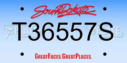 T36557S South Dakota License Plate