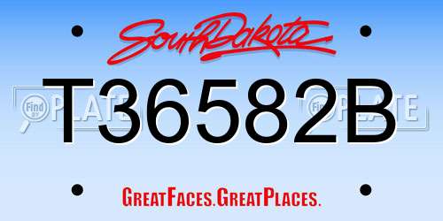 T36582B South Dakota License Plate