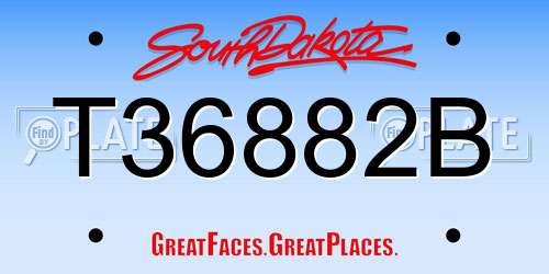 T36882B South Dakota License Plate