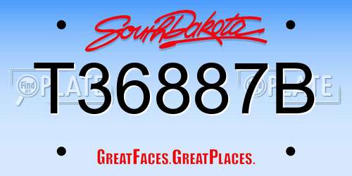 T36887B South Dakota License Plate