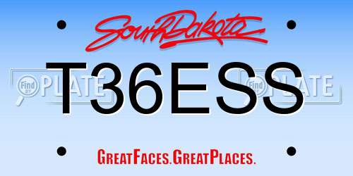 T36ESS South Dakota License Plate