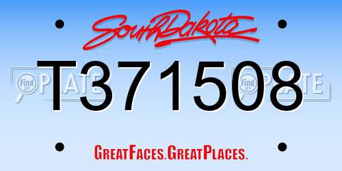 T371508 South Dakota License Plate
