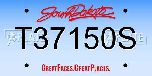 T37150S South Dakota License Plate