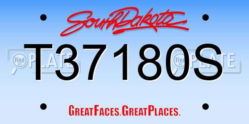 T37180S South Dakota License Plate