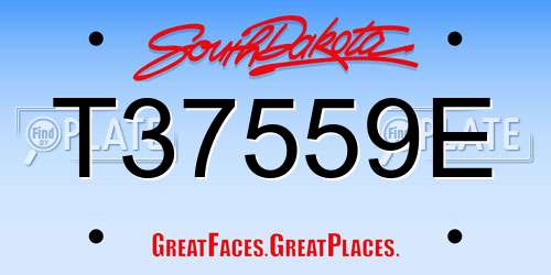 T37559E South Dakota License Plate