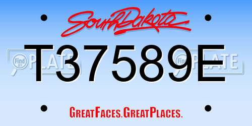 T37589E South Dakota License Plate